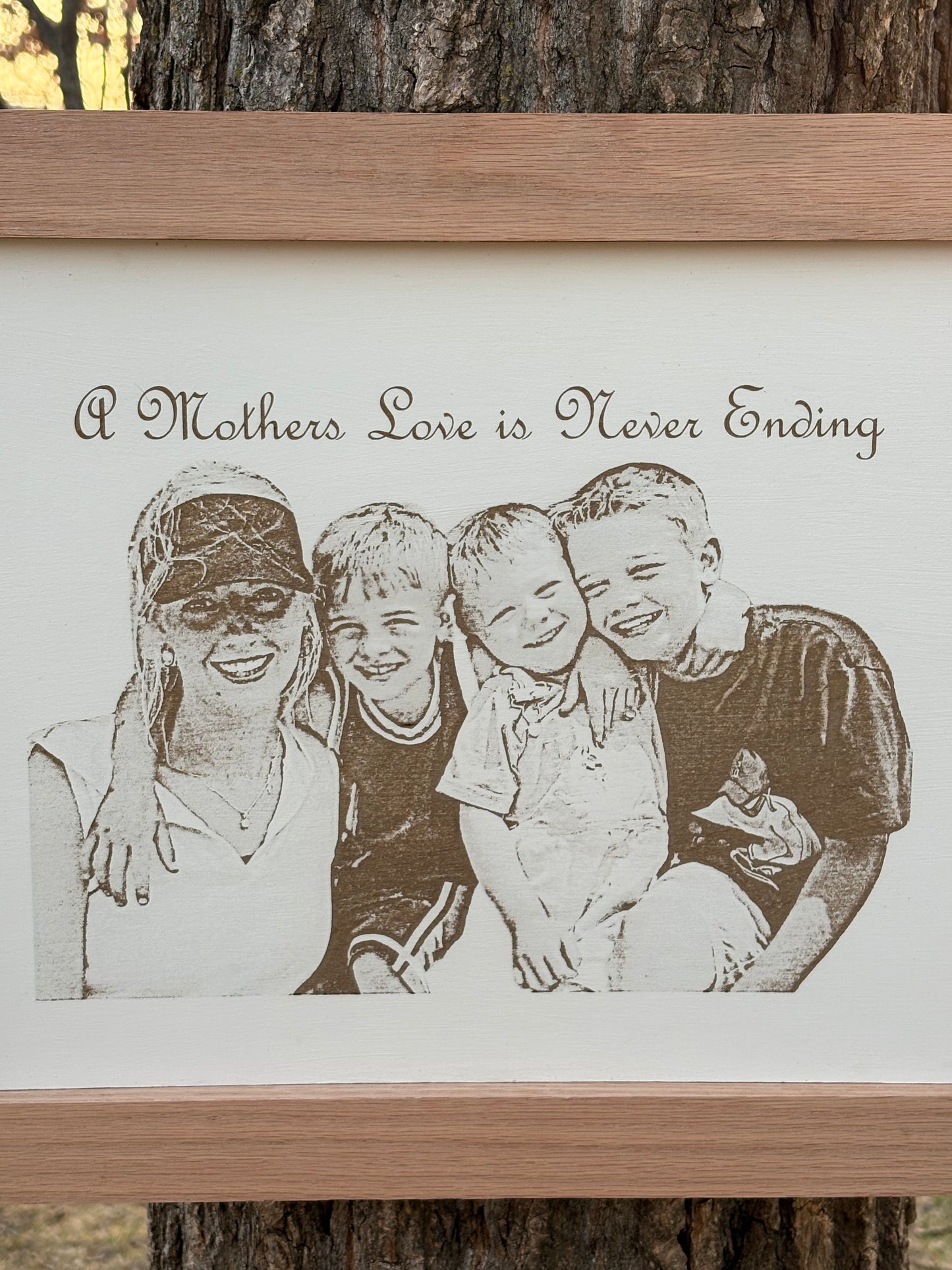 Framed Engraved Wood Picture