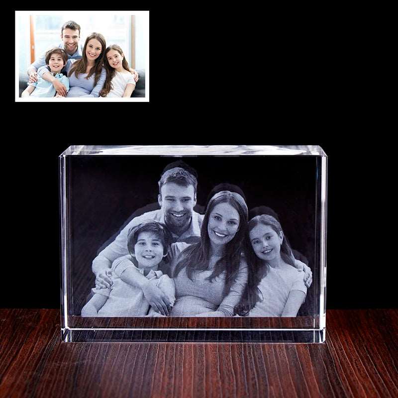 Laser Engraved  Etched Glass Family Lovers Photo Personalized custom