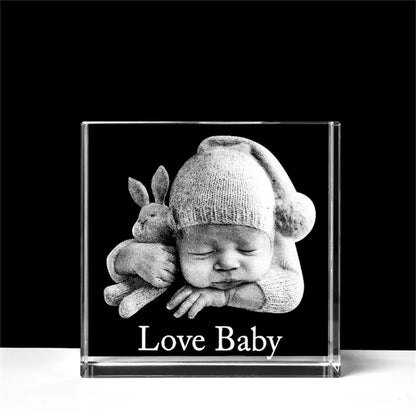 Engraved laser etched baby photo