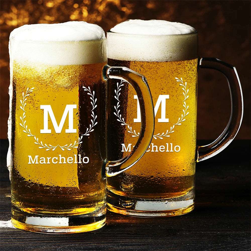 Personalized Engraved Glass Beer Mug