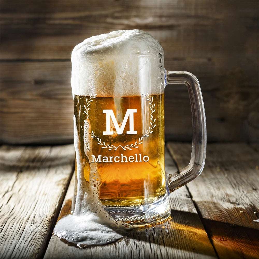 Personalized Engraved Glass Beer Mug