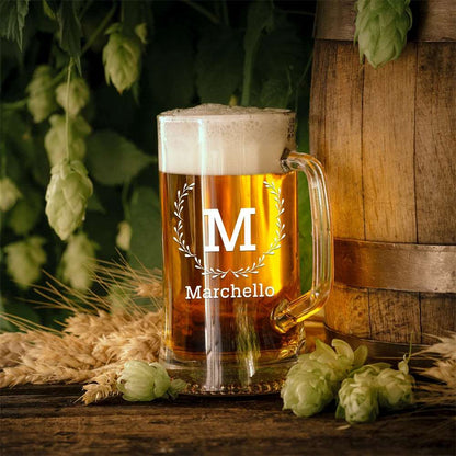 Personalized Engraved Glass Beer Mug