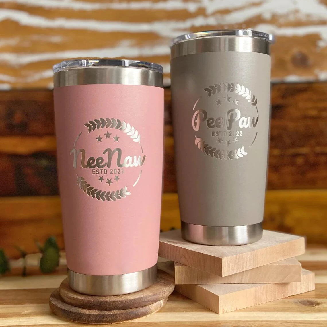 20oz Engraved Stainless Steel Insulated Cup - Timber Engravings