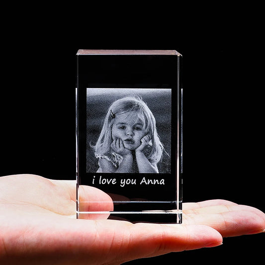 personalized laser etched engraved glass crystal photo 