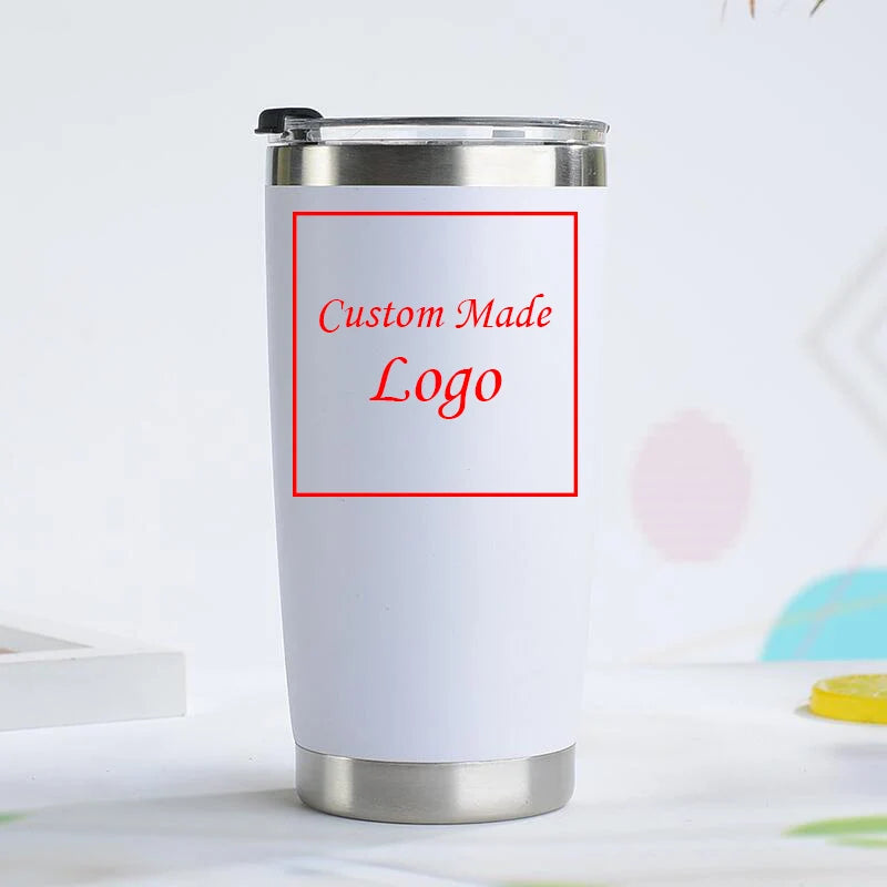 personalized laser engraved logo tumbler custom white