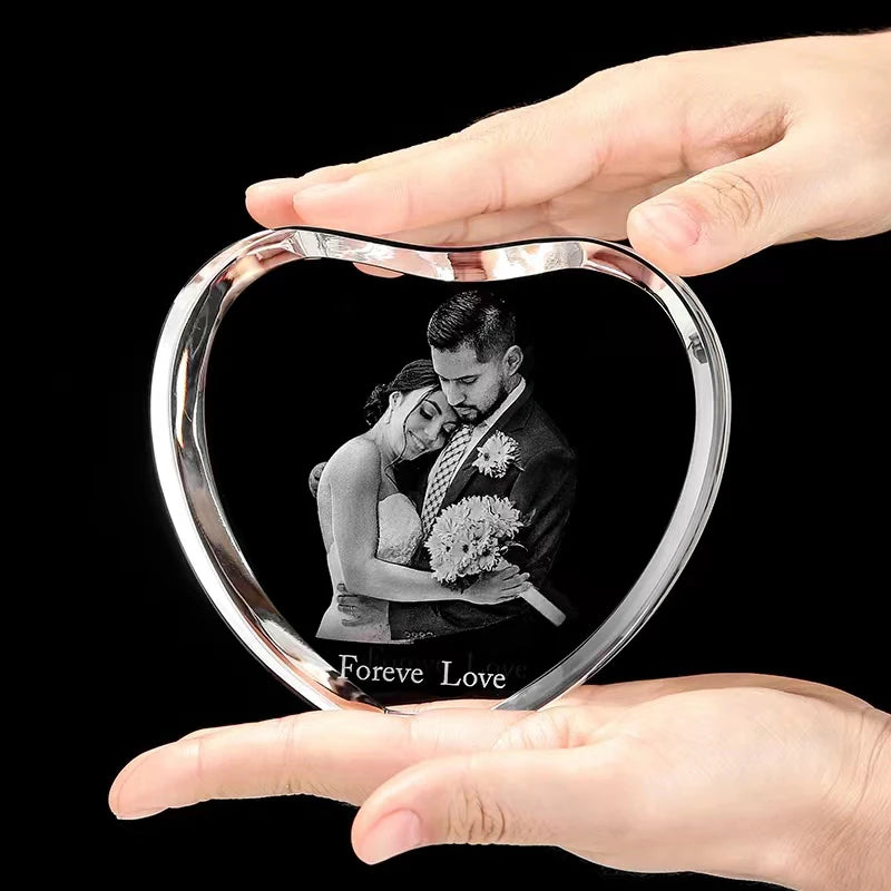 custom engraved etched glass heart