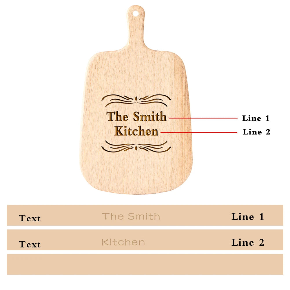 ;aser engraved cutting board personalized custom design bamboo wood 