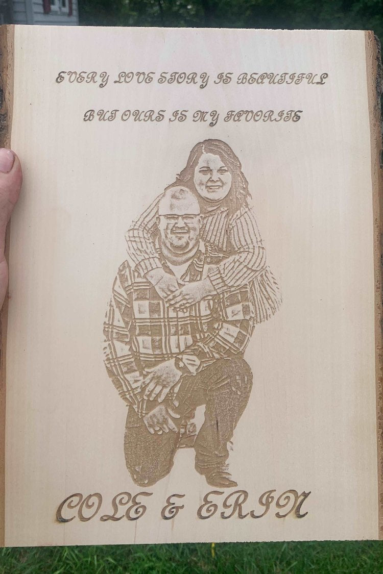 Wedding Engagement Engraved Photo