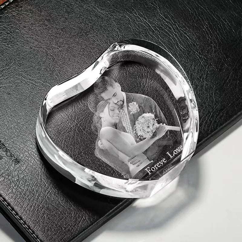 Personalized Heart Shaped Crystal Photo